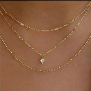 🆕 minimalist layered rhinestone detail necklace
